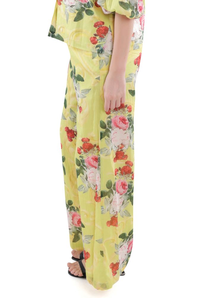 Neon Peonia Printed Parallel Pant