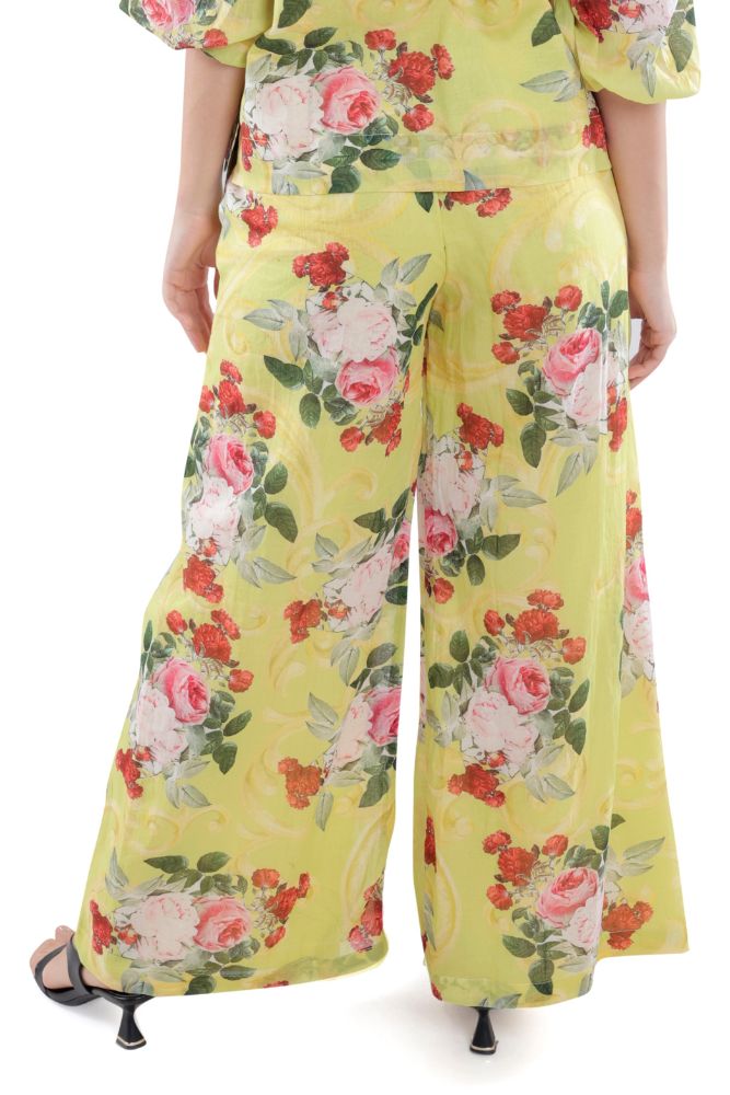 Neon Peonia Printed Parallel Pant