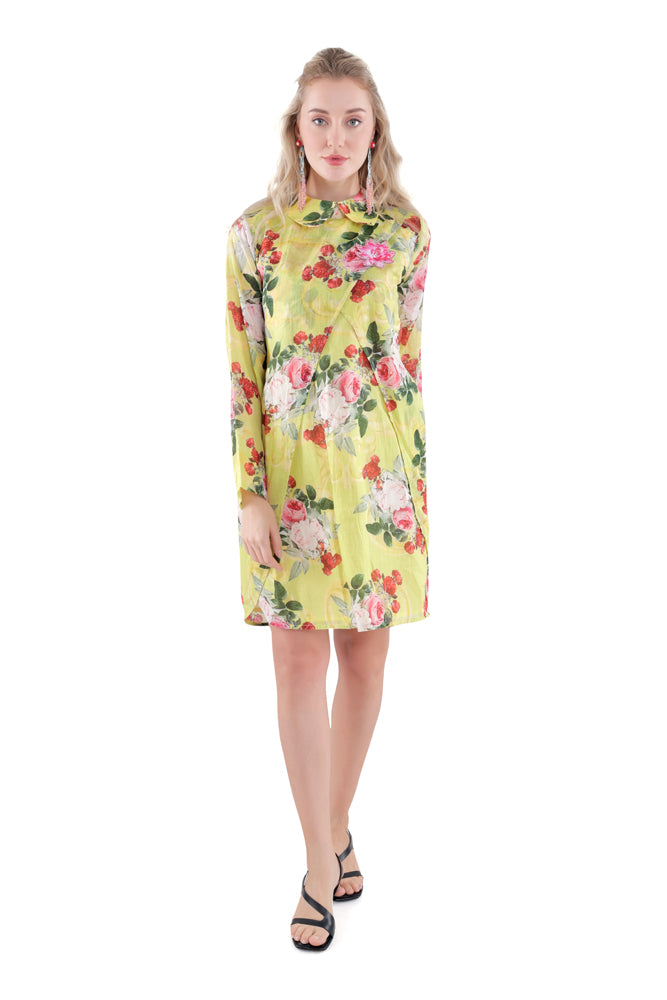 Neon Peonia Overlap Dress