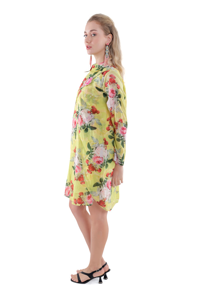 Neon Peonia Overlap Dress