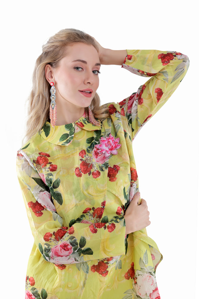 Neon Peonia Overlap Dress