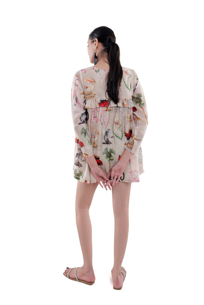 Fauna Printed Peplum Shirt