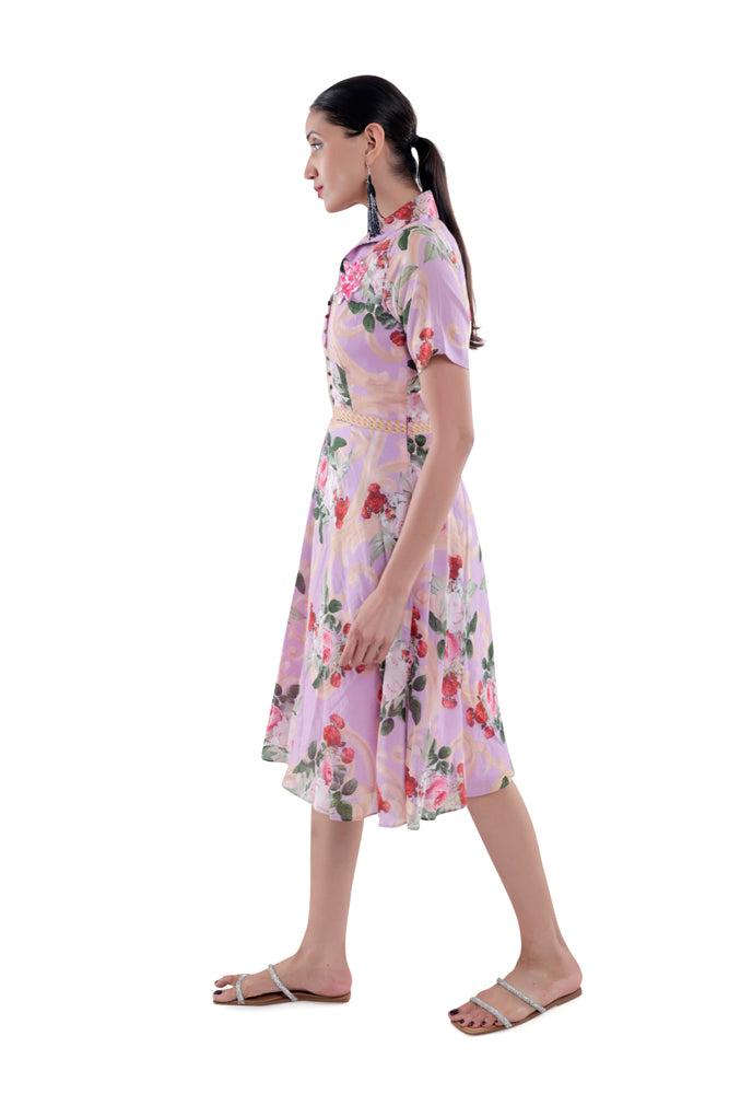 Lavender Peonia Midi Dress