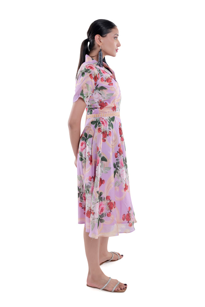 Lavender Peonia Midi Dress
