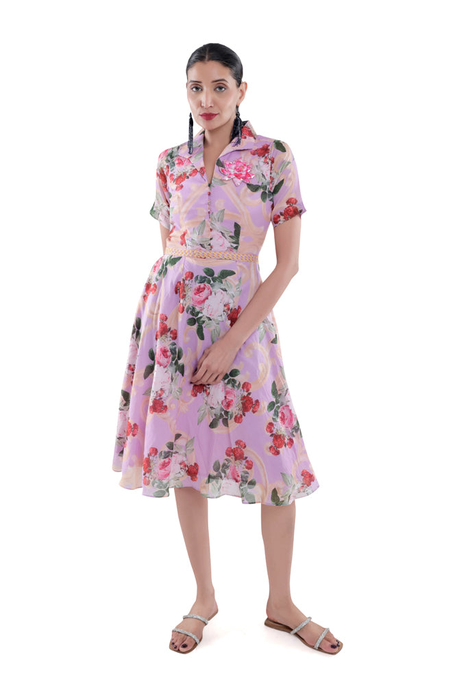 Lavender Peonia Midi Dress