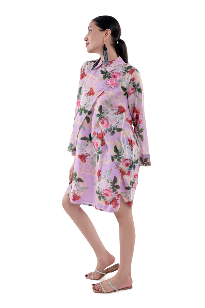 Lavender Peonia Overlap Dress