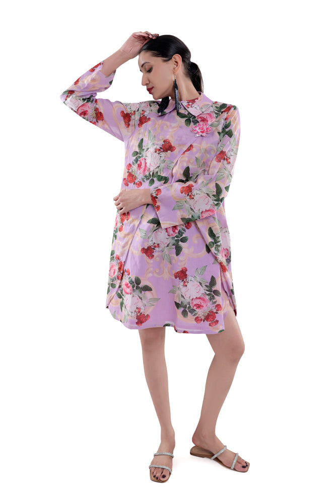 Lavender Peonia Overlap Dress