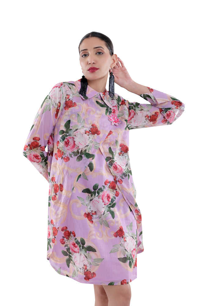 Lavender Peonia Overlap Dress