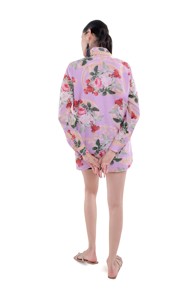 Lavender Peonia Printed Shirt