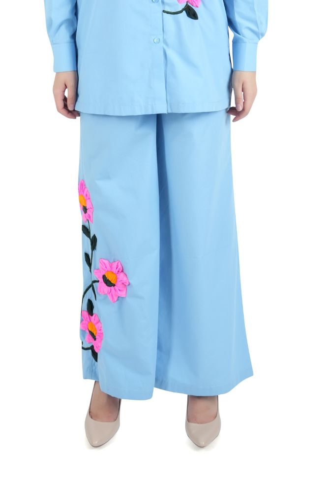 Flowerburst Embroidered Straight Pant