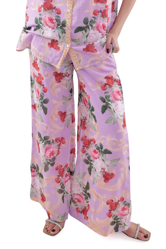 Lavender Peonia Printed Parallel Pant