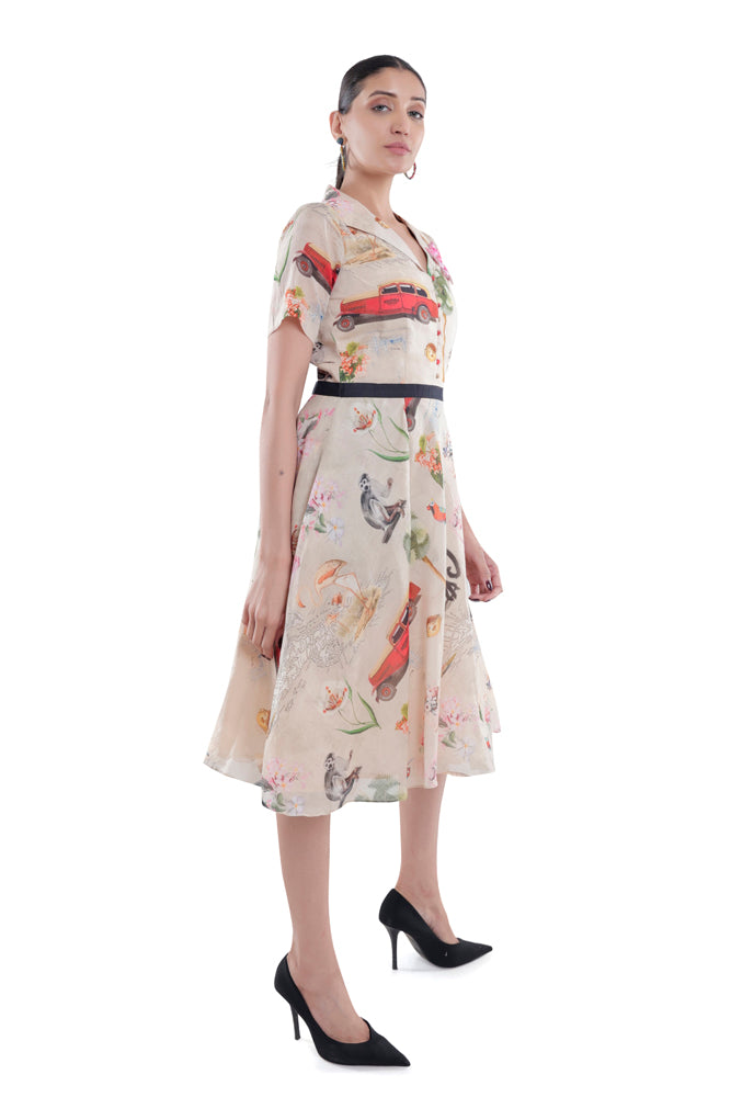 Fauna Printed Midi Dress