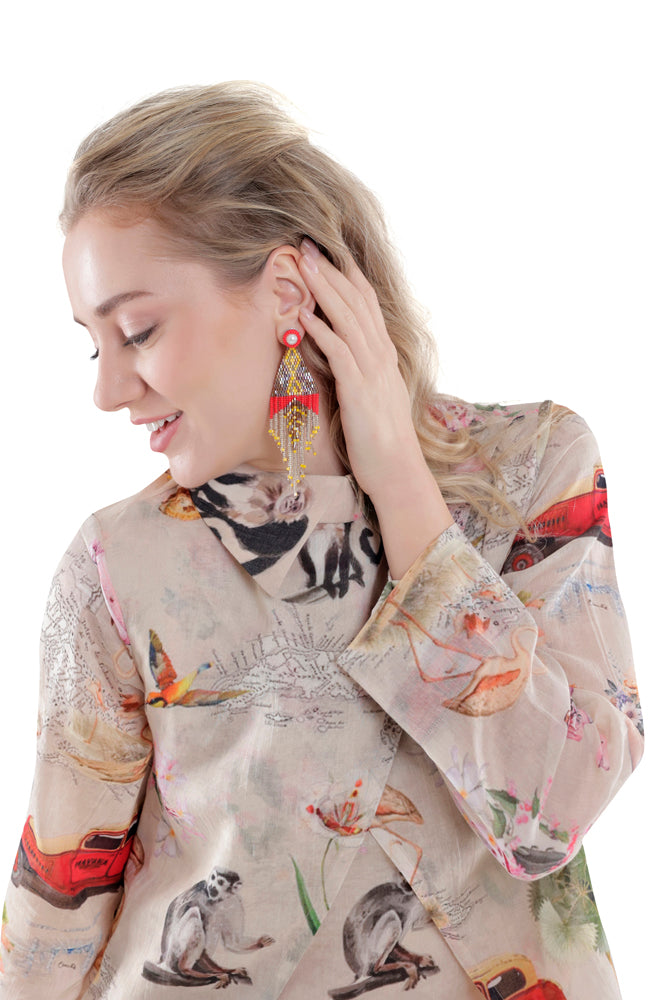 Fauna Printed Overlap Dress