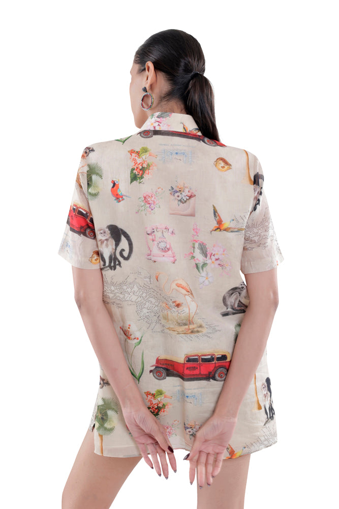 Fauna Printed Short Sleeve Shirt