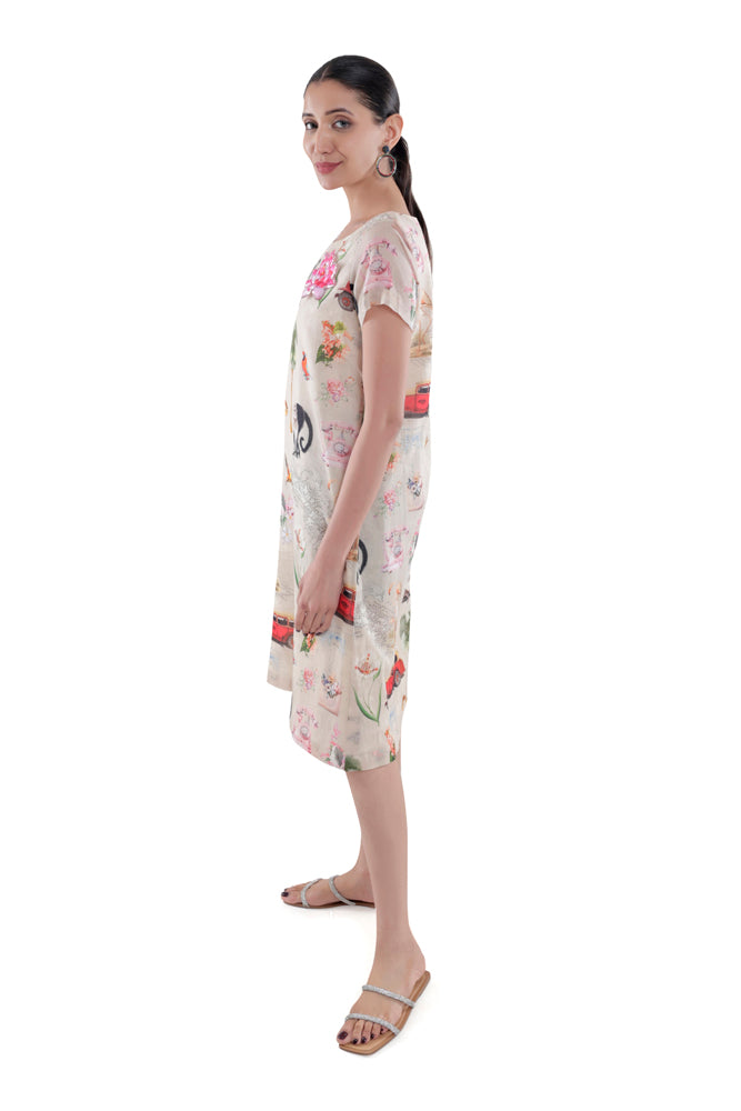 Fauna Printed Straight Cut Dress
