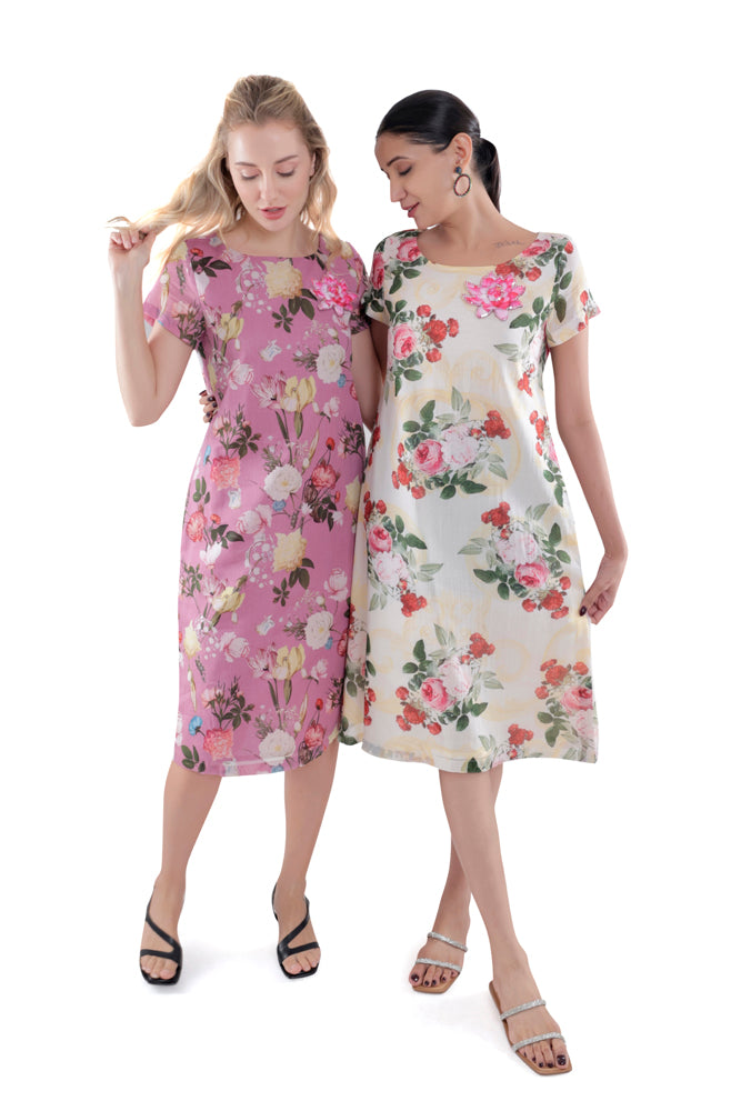 Azalea Printed Straight Cut Dress
