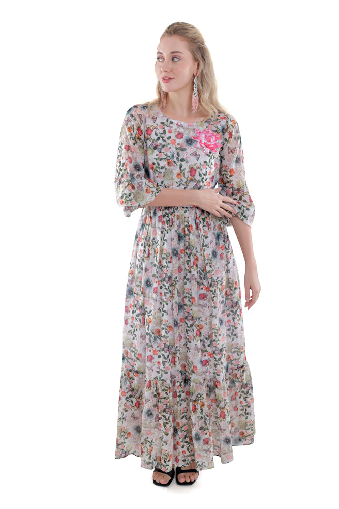 Flora Printed Maxi Dress