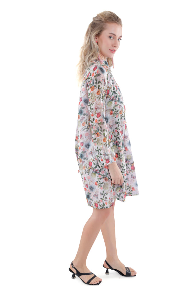 Flora Printed Overlap Dress