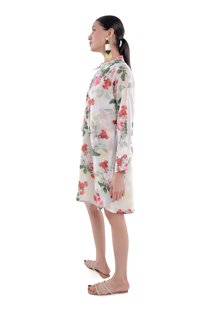 Ivory Peonia Overlap Dress