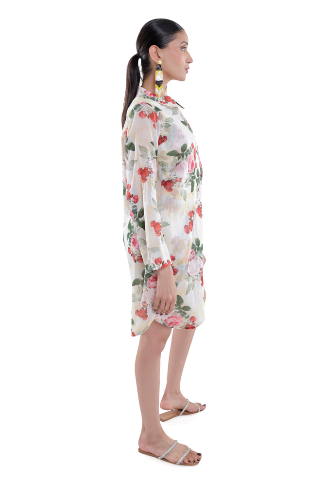 Ivory Peonia Overlap Dress