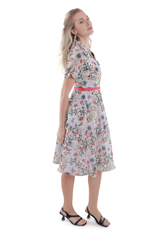 Flora Printed Midi Dress