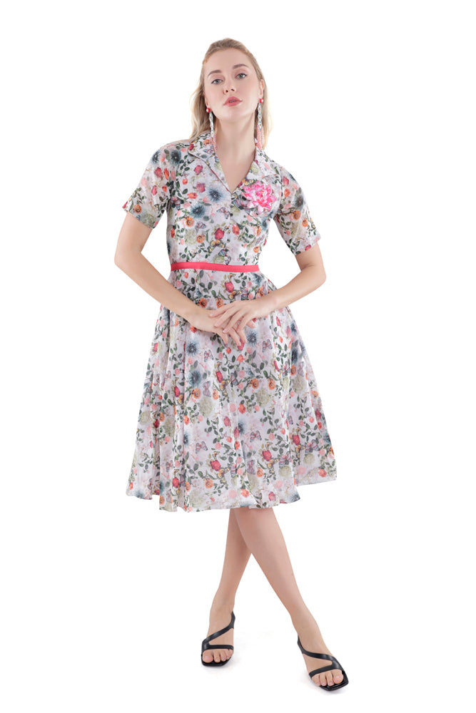 Flora Printed Midi Dress