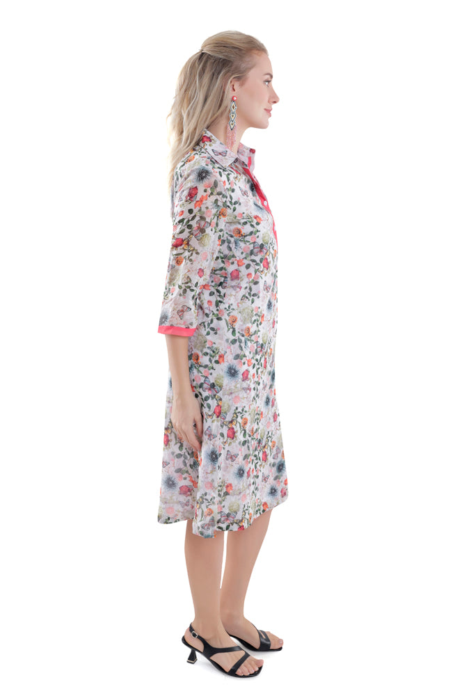 Flora Printed Straight Shirt Dress