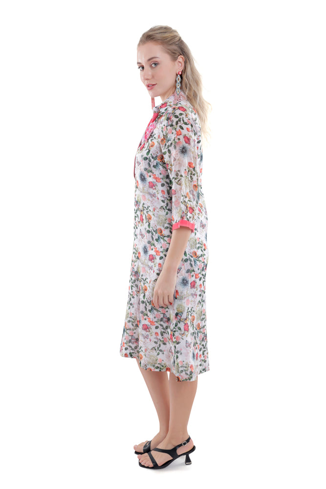 Flora Printed Straight Shirt Dress