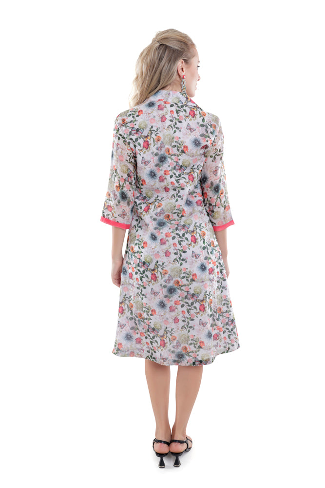 Flora Printed Straight Shirt Dress