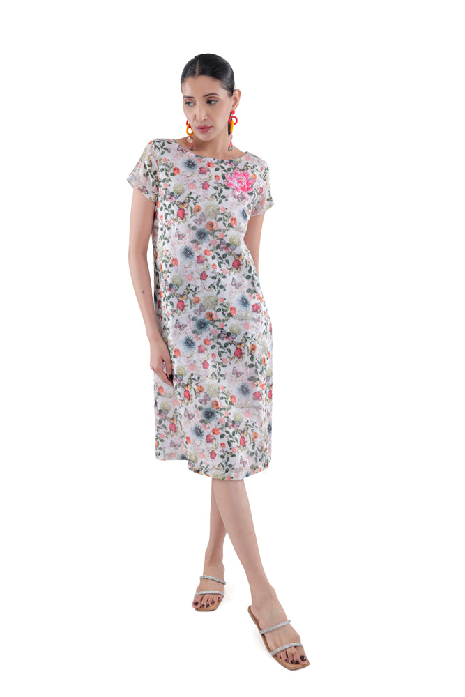 Flora Printed Straight Cut Dress