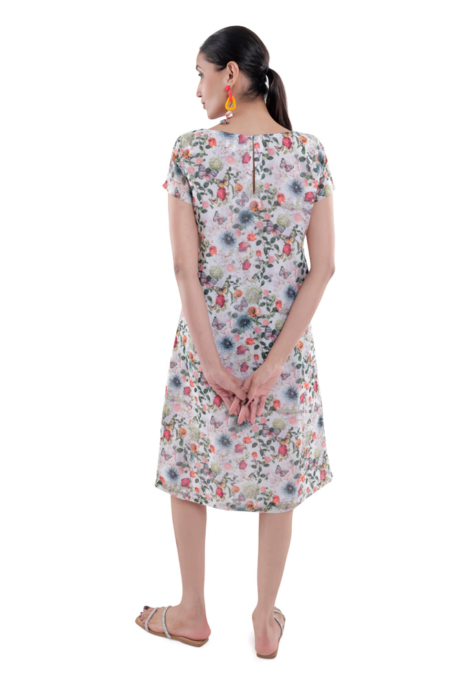 Flora Printed Straight Cut Dress