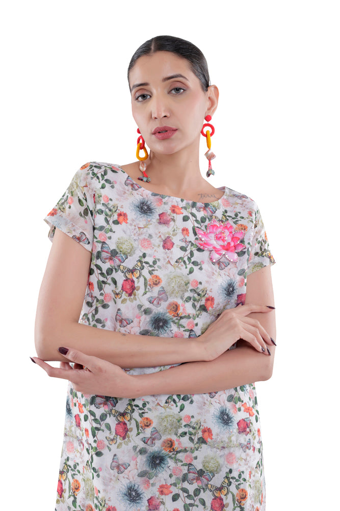 Flora Printed Straight Cut Dress