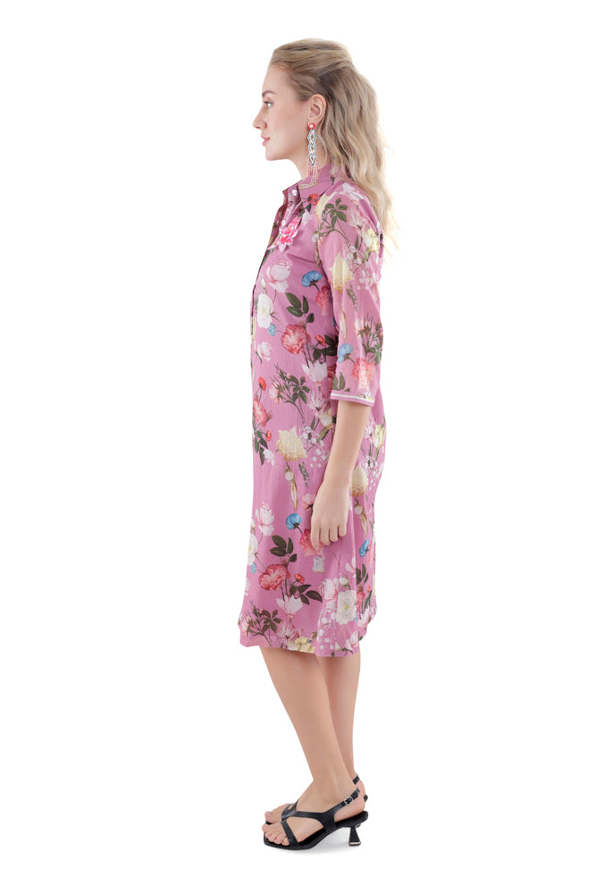 Azalea Printed Straight Shirt Dress