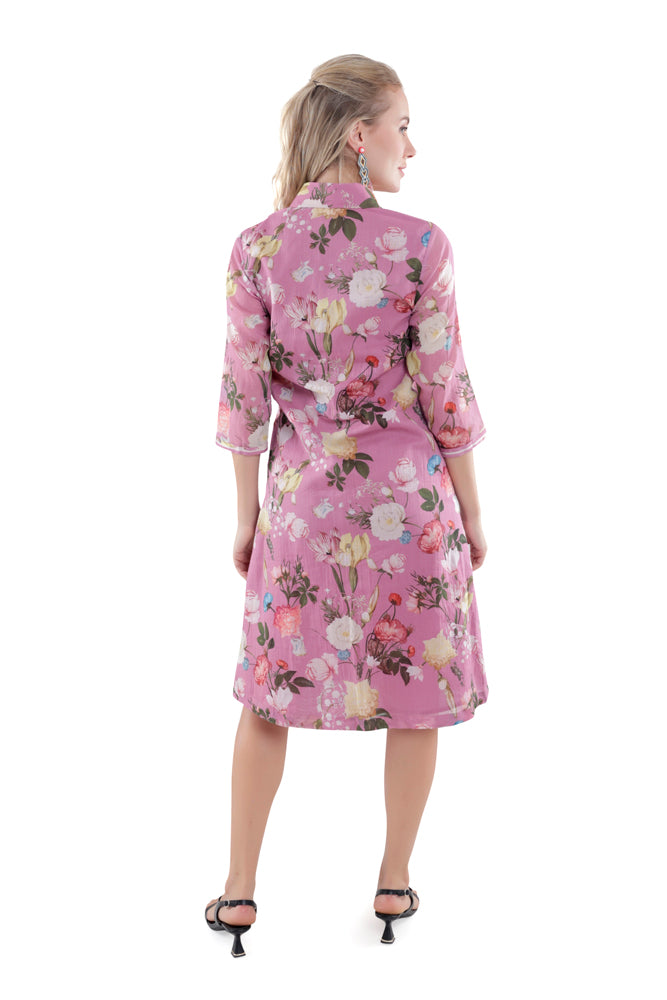 Azalea Printed Straight Shirt Dress