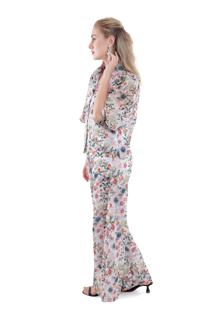 Flora Printed Balloon Sleeve Shirt
