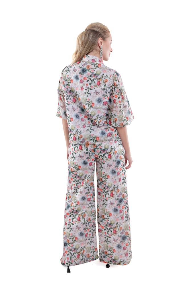 Flora Printed Balloon Sleeve Shirt