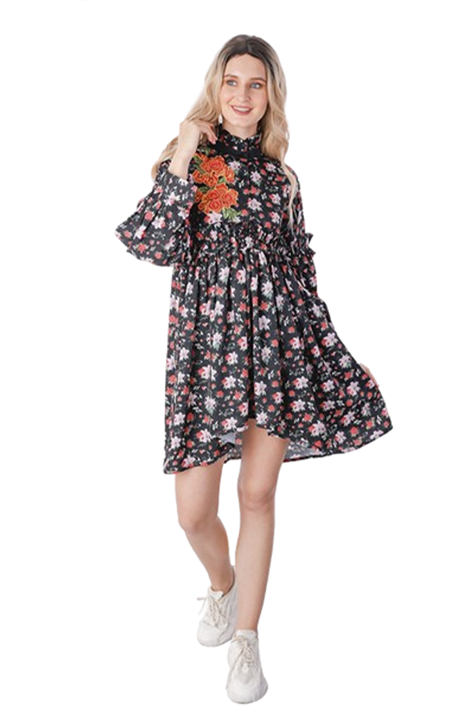 Floral Printed Asymmetrical Dress
