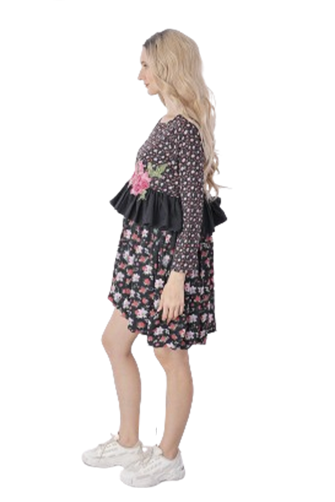 Floral Printed Ruffle Dress