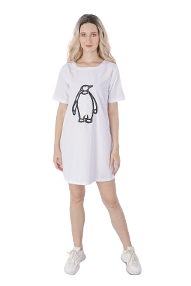 Penguin Embroidered Dress