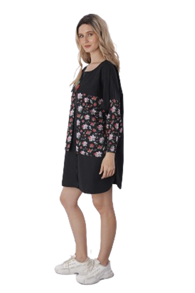 Floral Semi-printed Dress