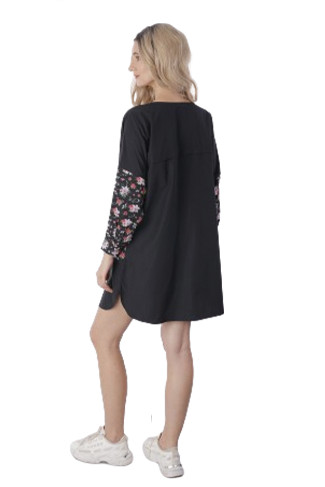 Floral Semi-printed Dress