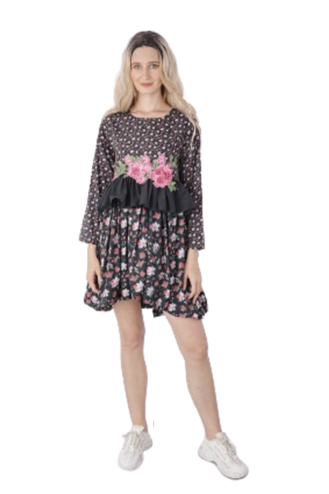Floral Printed Ruffle Dress