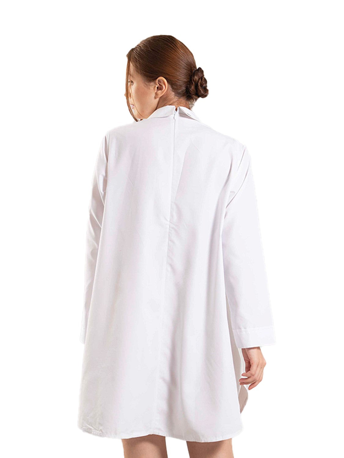 White Overlap Shirt-Dress
