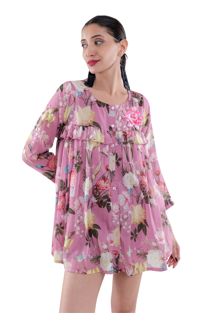 Azalea Printed Peplum Shirt