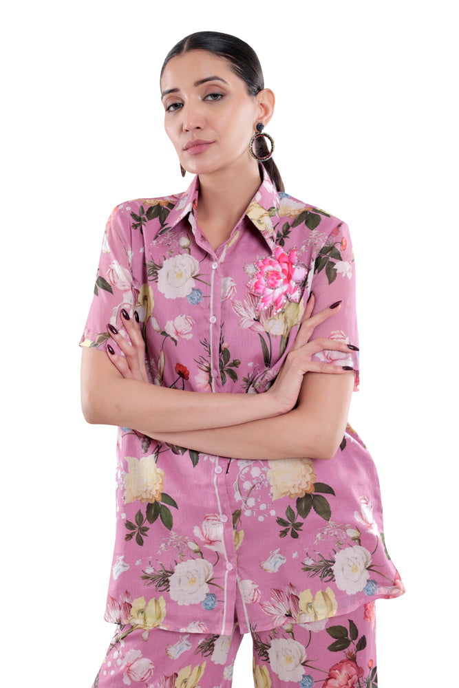 Azalea Printed Short Sleeve Shirt