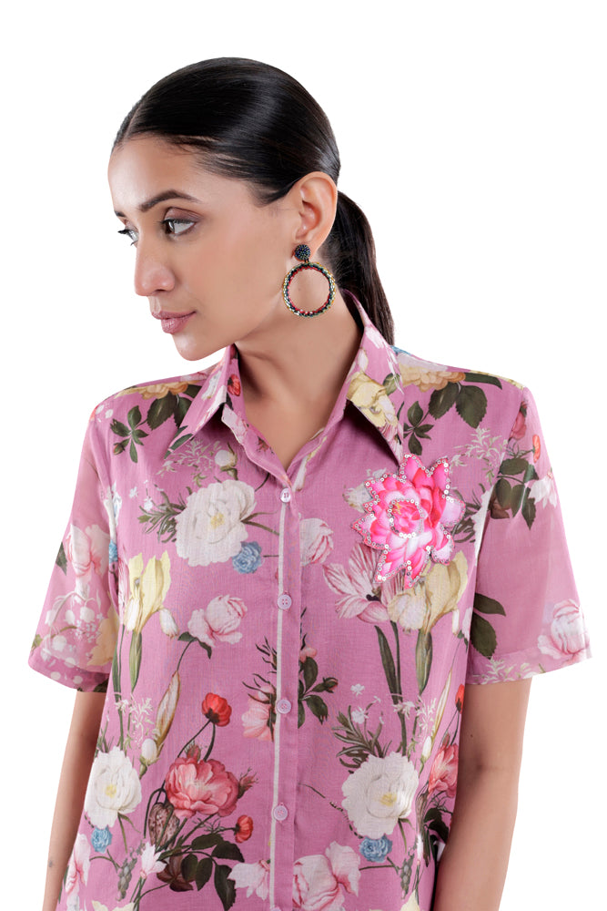 Azalea Printed Short Sleeve Shirt