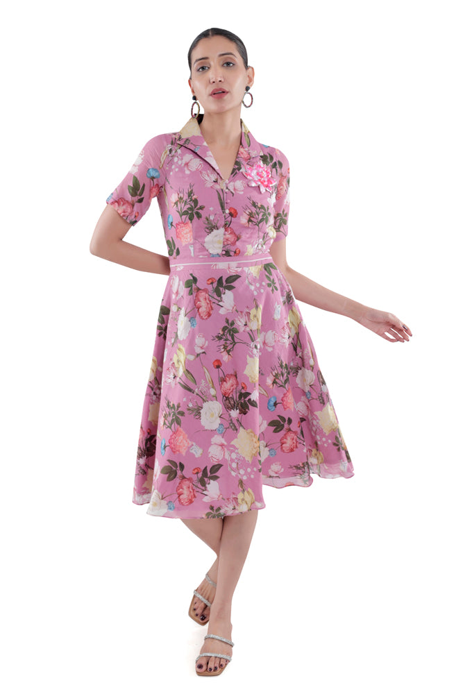 Azalea Printed Midi Dress