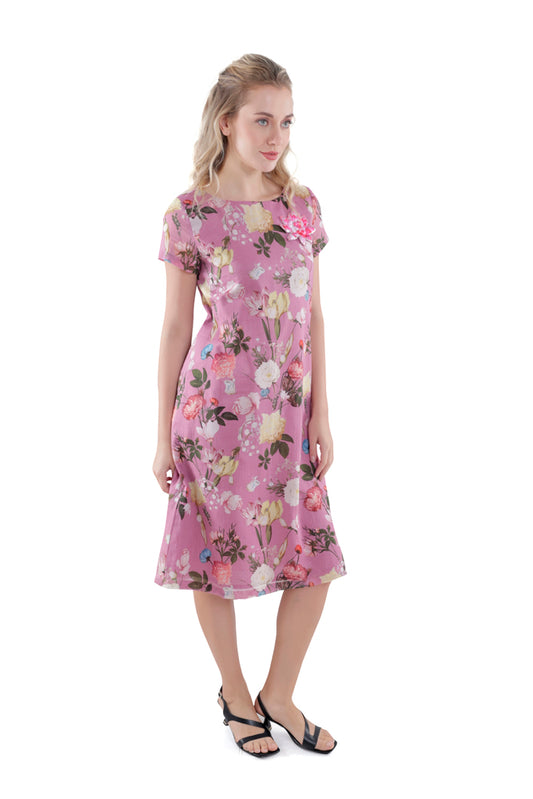 Azalea Printed Straight Cut Dress