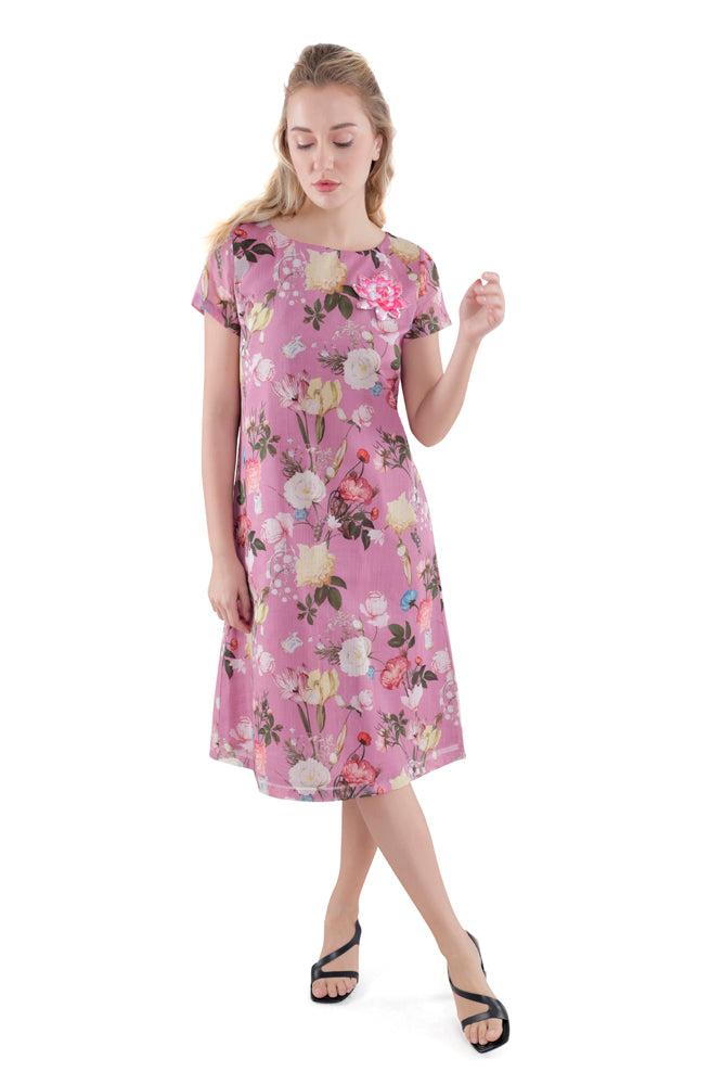 Azalea Printed Straight Cut Dress