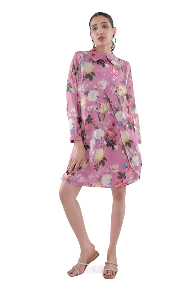 Azalea Printed Overlap Dress